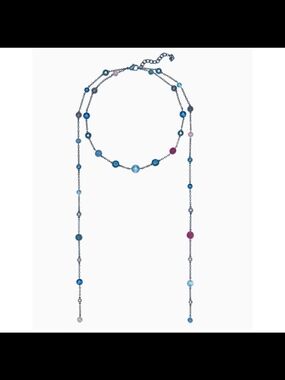 Swarovski Blue Pink And Purple Strandage Necklace